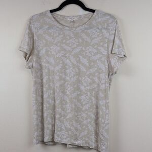 Rag & Bone Organic Pima Cotton All Over Floral Julie Tee In Pale Jade Size XL